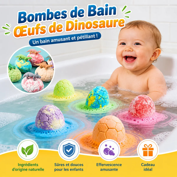Bombes de bain œufs de dinosaure enfant bain amusant et pétillant